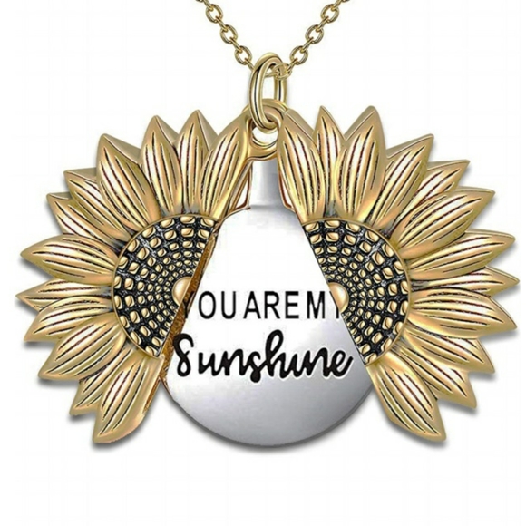 Sunflower You Are My Sunshine Pendant Necklace - Picture 6 of 6
